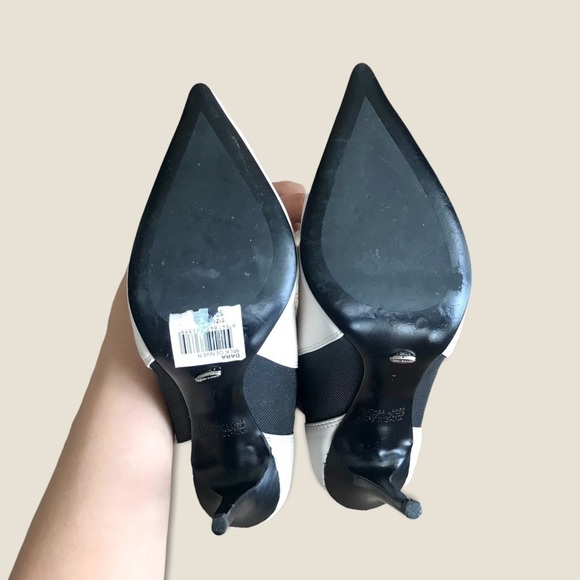 Tony Bianco Black White Leather Stiletto Heeled Casual/Formal Chic Ankle Booties - Picture 12 of 16